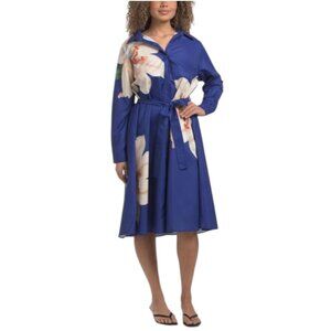 NANCY YANG Floral Shirt Dress